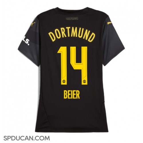 Zenski Nogometni Dres Borussia Dortmund Maximilian Beier #14 Gostujuci 2024-25 Kratak Rukav